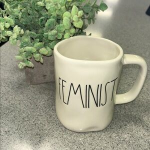 FEMINIST Rae Dunn Cream Mug with Feminist Design